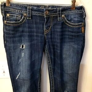 Silver Jean's Pioneer Bootcut 29x33 tag says but are actually 34x32